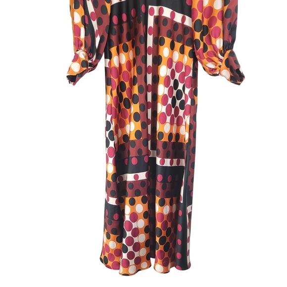ZARA Dot Matrix Multicolor Print Midi Long Dress, Size: XS - Picture 12 of 16